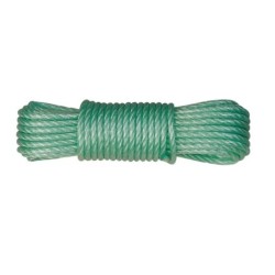 Cuerda plástico forrado Ø5mm Madeja 10m Verde
