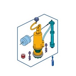 Mecanismo cisterna baja con pulsador llauro FOMINAYA