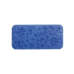 Alfombra de goma para baño/ducha 97x36cm azul translúcido