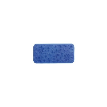 Alfombra de goma para baño/ducha 97x36cm azul translúcido