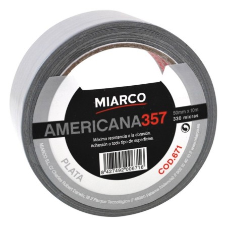 Cinta americana gris 50mm Rollo 10m MIARCO