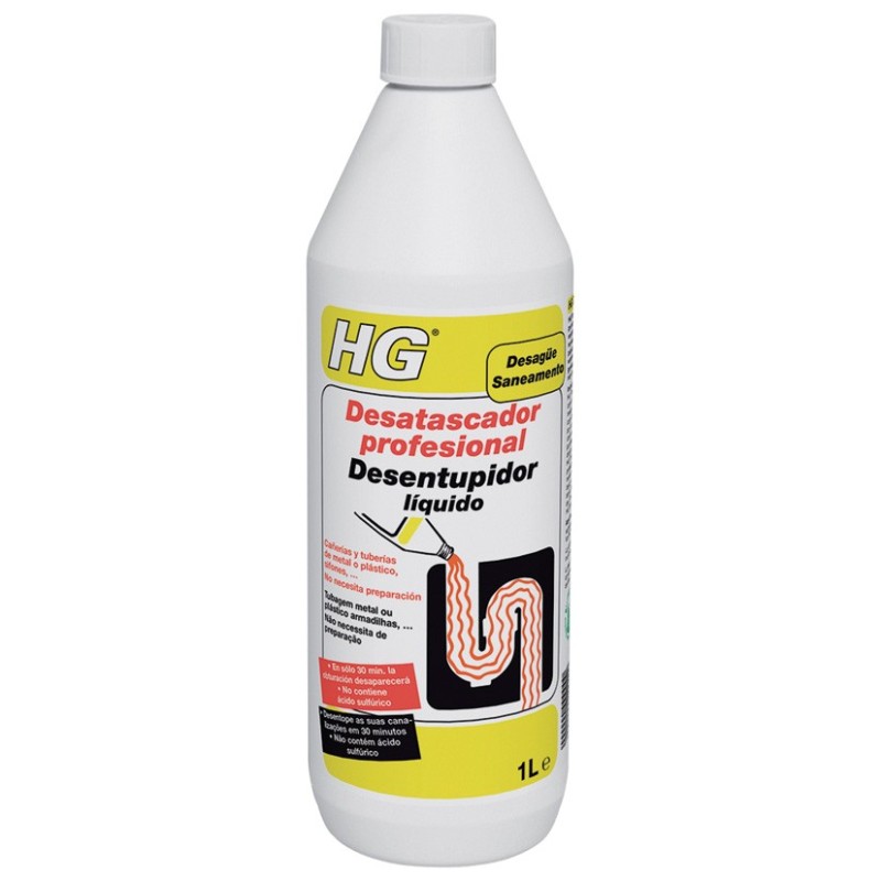 Desatascador cañerías profesional 1 litro HG